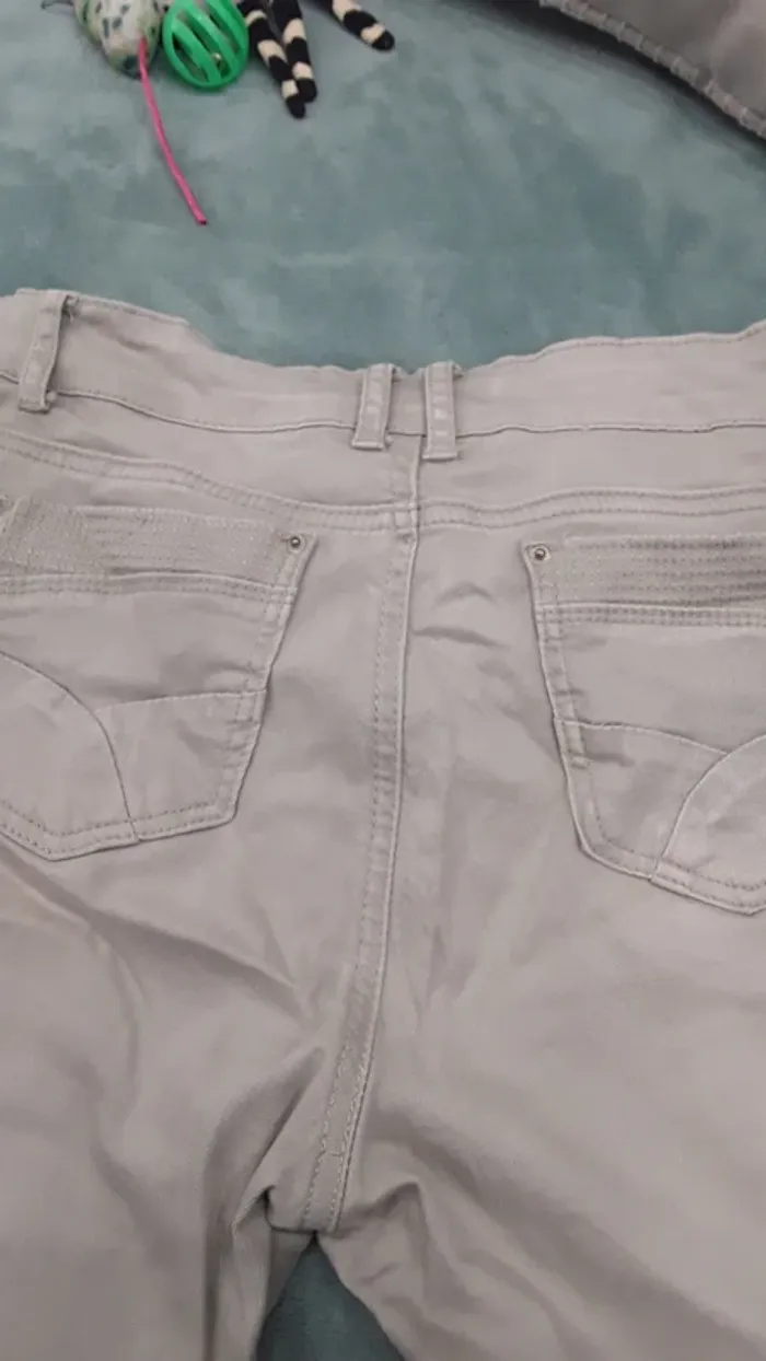 Pantalon beige coton - photo numéro 4