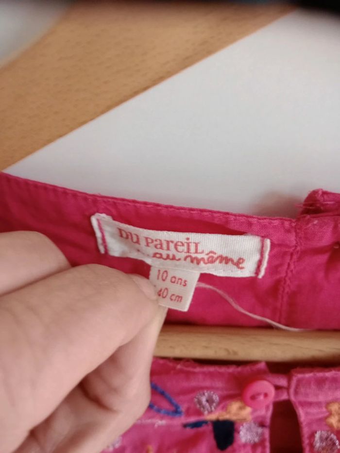 Robe 10 ans rose broderie pélican c85 - photo numéro 4