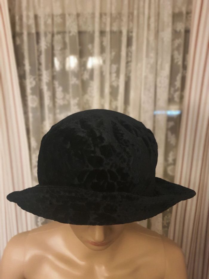 Chapeau noir style velour taille unique M - photo numéro 7