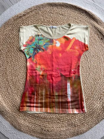 Teeshirt jaune fleuri S Promod