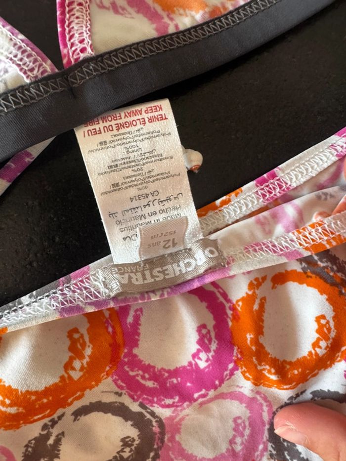 Bikini orchestra rose,orange et gris 12 ans - photo numéro 5