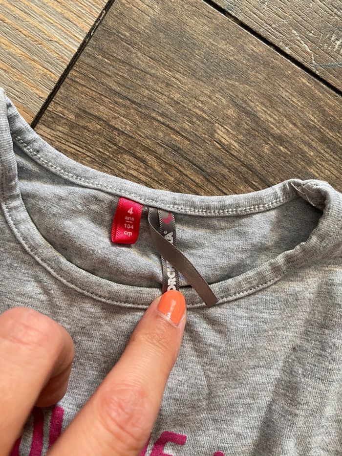 Tunique grise avec rose fuschia 4 ans orchestra - photo numéro 3