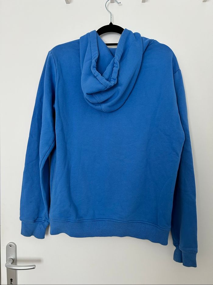 Sweat bleu molletonné à capuche logo or Adidas S - photo numéro 7