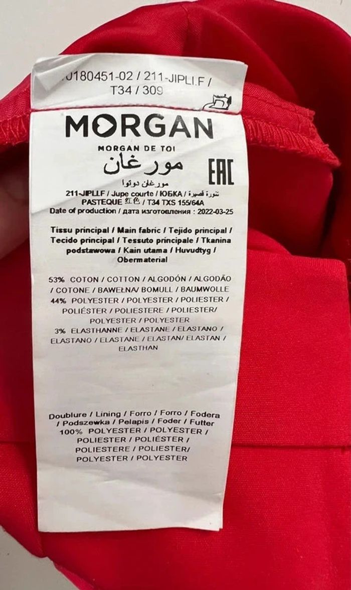 Jupe courte doublée à boutons dorés taille 34 Morgan neuve sans étiquette - photo numéro 9
