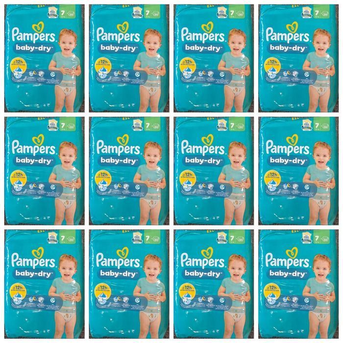 Lot de 240 Couches Pampers Baby Dry 15+ kg Taille 7 Neuf