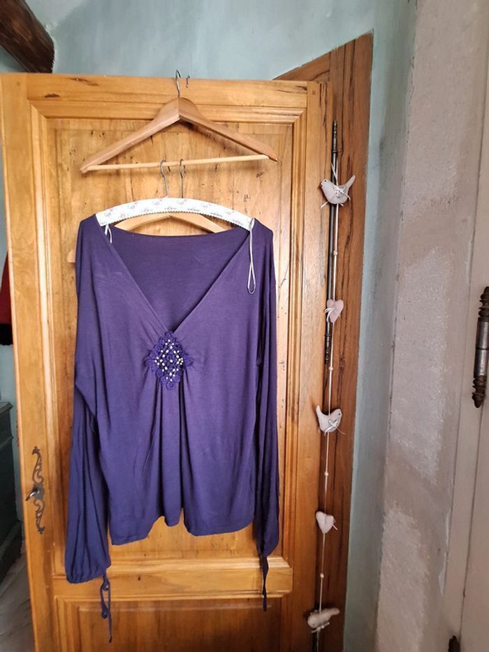 Haut  bohème grande taille T 50 - photo numéro 8