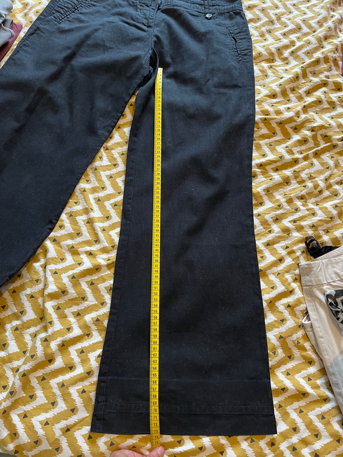 Pantalon lin noir taille 38 cache cache - photo numéro 5