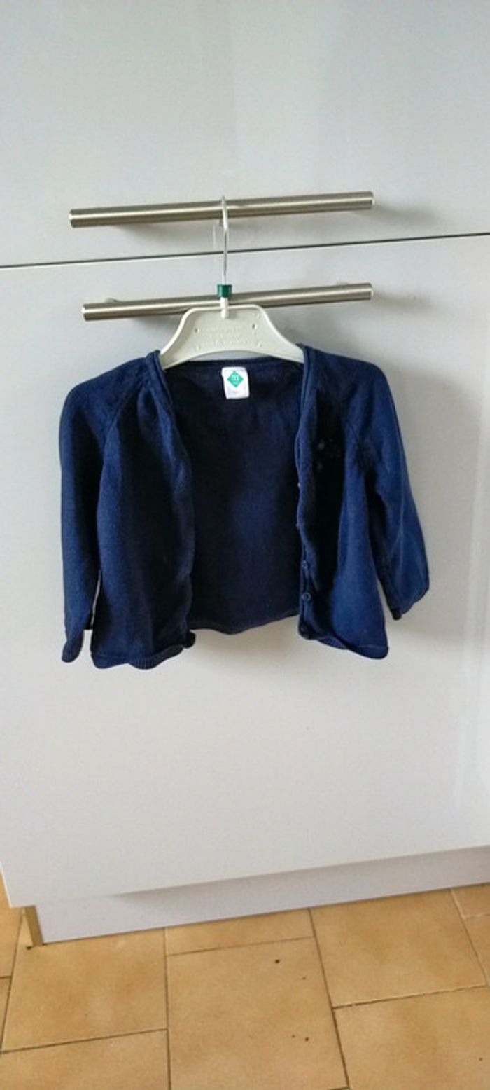 Gilet bleu marine 1 an