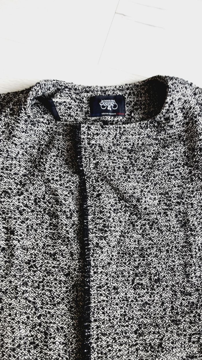 Vêtement femme veste noire et blanche Le temps des cerises taille M - photo numéro 2