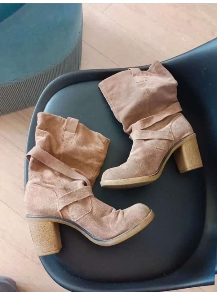 Bottines suédine beige 37 - photo numéro 4
