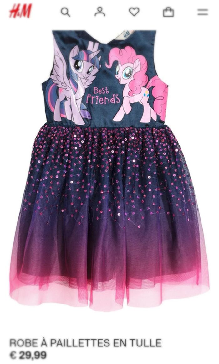 Magnifique robe 👸 tulle et sequins, little poney, H&M, 6ans - photo numéro 4