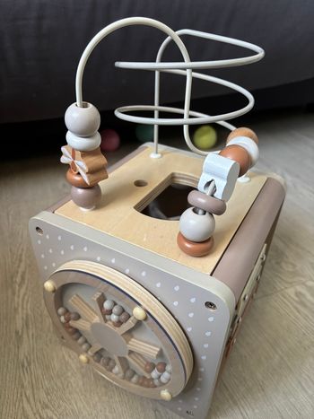 Cube activité bois bébé 