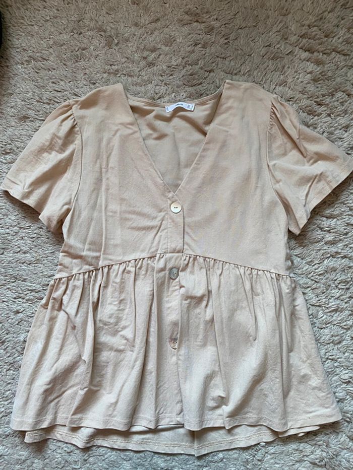 Blouse beige Mango