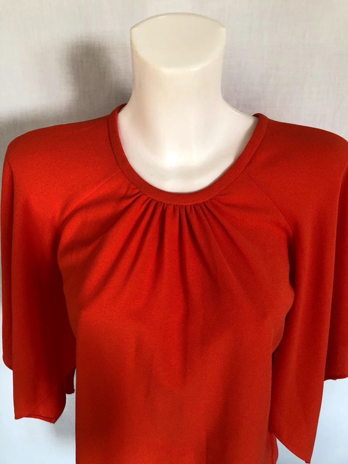 Blouse corail Zara manches trois quarts ample taille XS / 34 36 comme neuve - photo numéro 7
