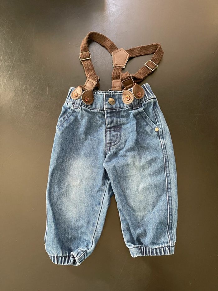 Ensemble chemise et jean à bretelles 3 mois - photo numéro 3