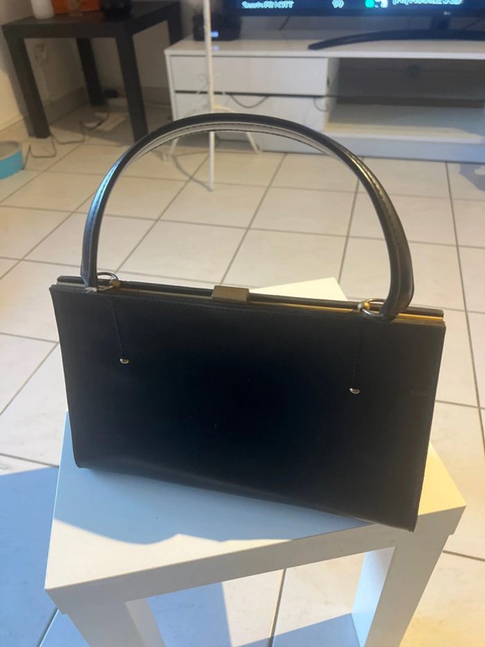 Sac vintage année 1970 en cuir - photo numéro 2