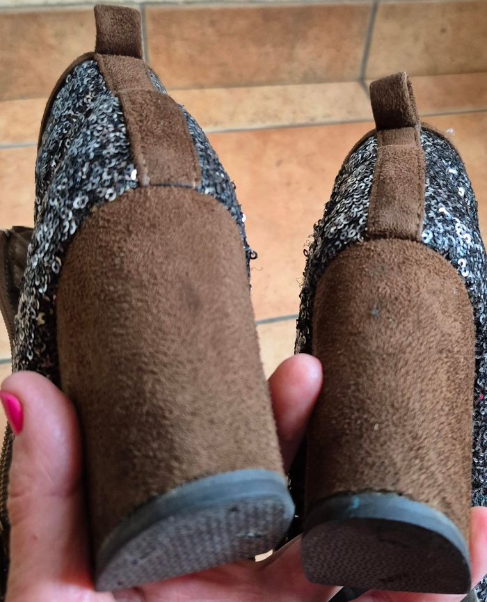 Bottines-lowsboots pailletées en daim - photo numéro 5