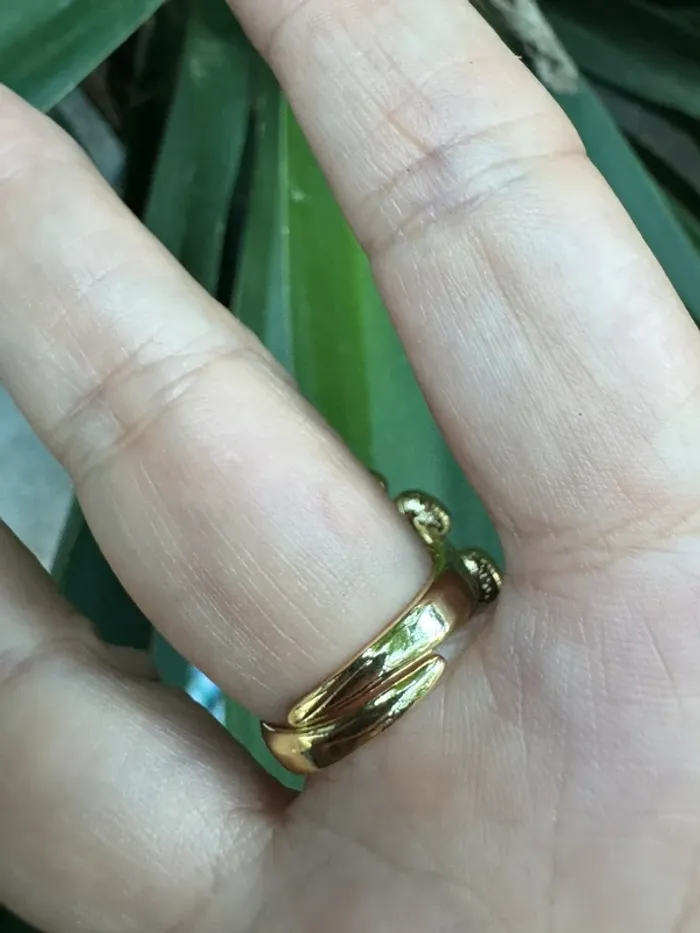Grosse bague habaha Paris cornaline pierres d’eaux douce acier inoxydable or - photo numéro 2