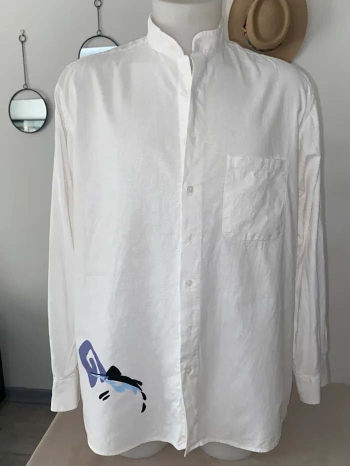 Chemise col Mao, taille L