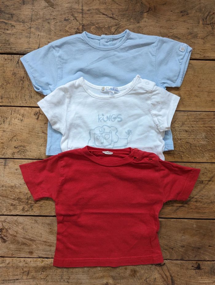 Lot de 3 tee-shirts manches courtes - 1 mois