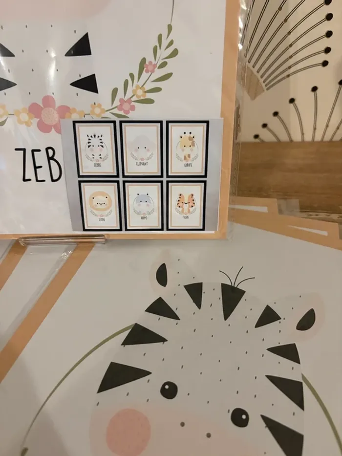 Affiches “Animaux de la savane” pour chambre enfant - photo numéro 2