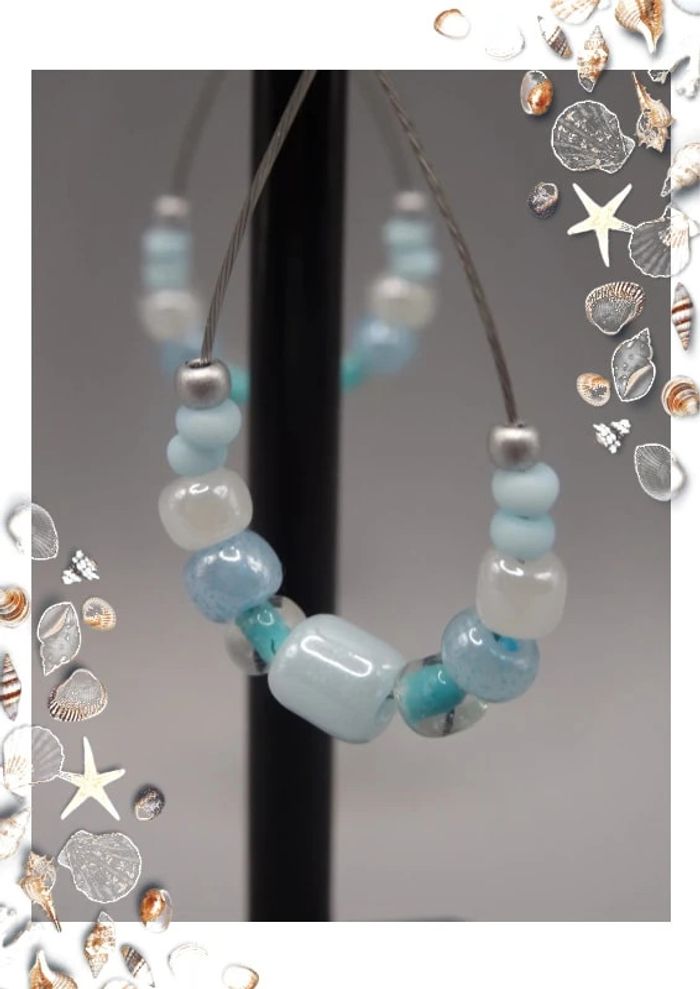 paire de boucles d'oreilles en perle de rocaille faite main