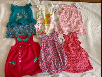Adorables barboteuses Du Pareil au Même - Lot de 5 pièces, taille 6 mois, neuves avec étiquette