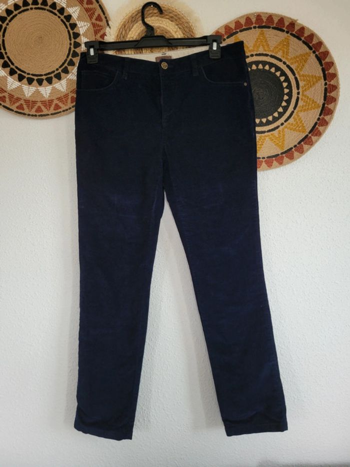 Pantalon velours bleu nuit taille 42