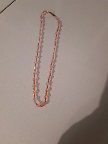Collier rose et doré Fait Main