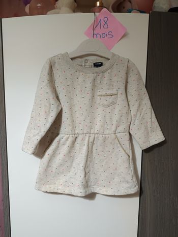 Robe sweat à pois 18 mois