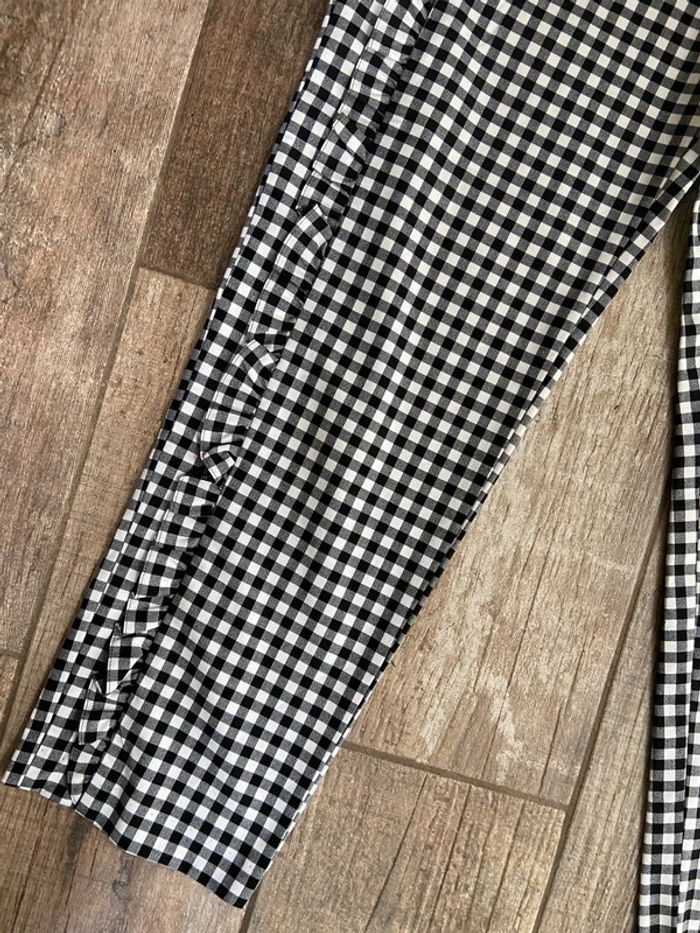 Superbe pantalon à carreaux Zara vichy à volants sur les côtés - photo numéro 2
