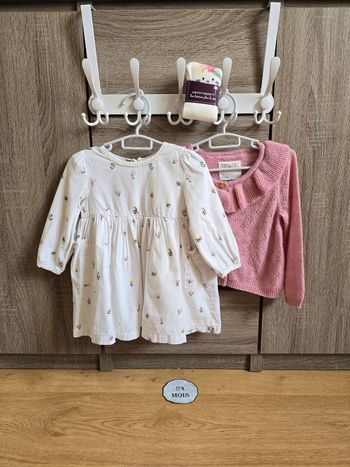 Vêtement Bébé Fille - Ensemble : Robe + Gilet + Collant - Sergent Major - 24 mois 86 cm