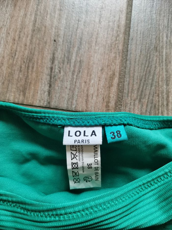 Maillot de bain 2 pièces Lola Paris taille 38 vert - photo numéro 3