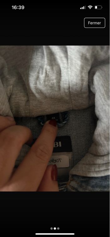 Veste en jean quatre ans