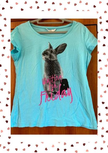 T-shirt turquoise Clockhouse