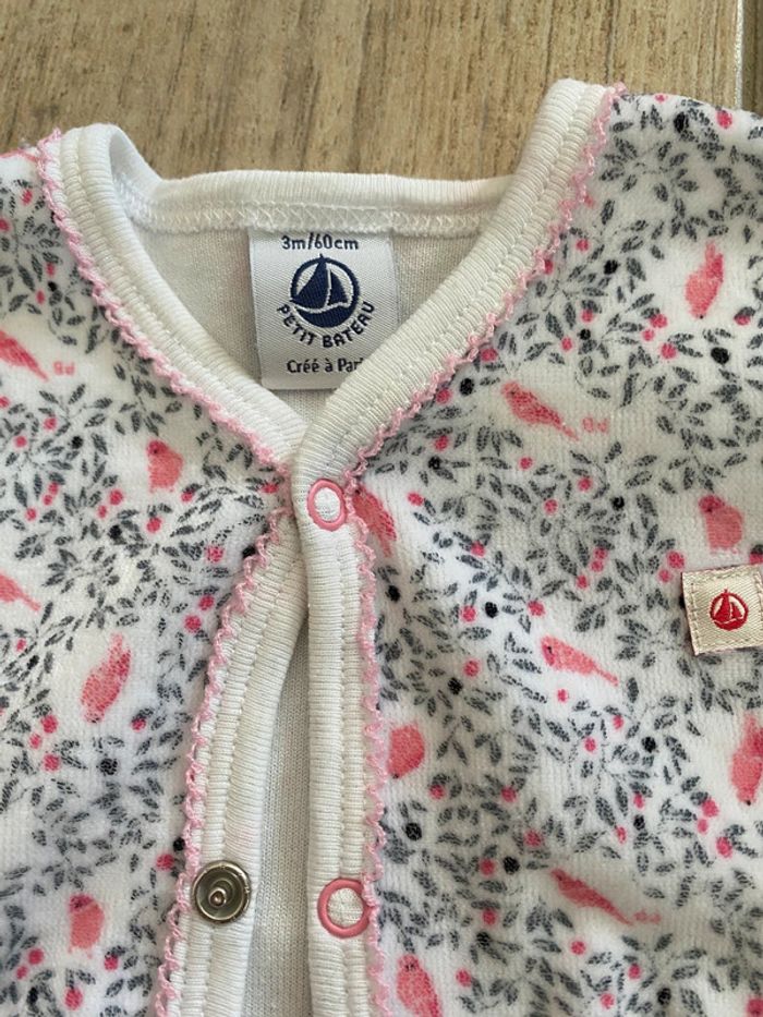 Pyjama velours Petit Bateau - 3M-60cm - photo numéro 2