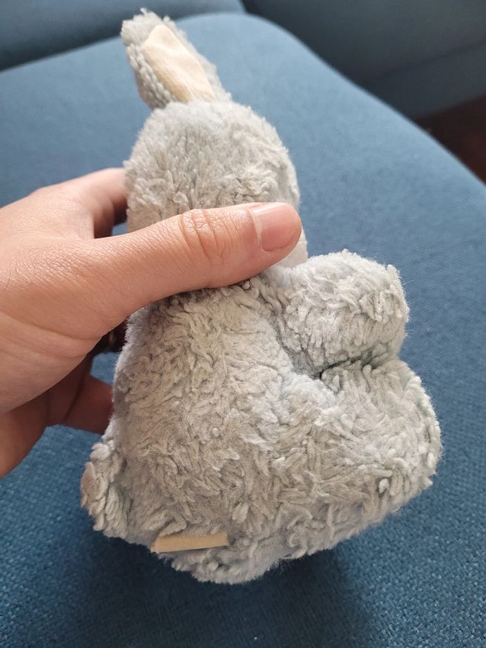 RARE Lapin bleu blanc Boulgom Made in France peluche doudou collection 20cm - photo numéro 4