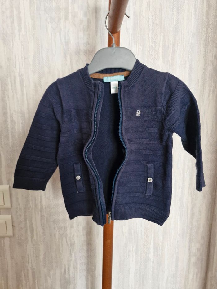 🎯 Gilet zippé bébé - Obaïbi - Taille 12 mois - Coton - photo numéro 2