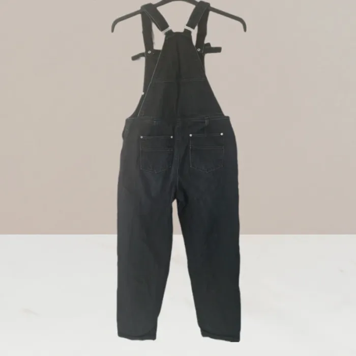 Superbe salopette noir en jeans à bretelles réglables - Kiabi - Taille 12 ans - photo numéro 3
