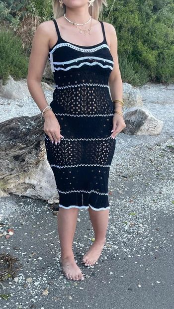 Robe de plage en crochet macramé