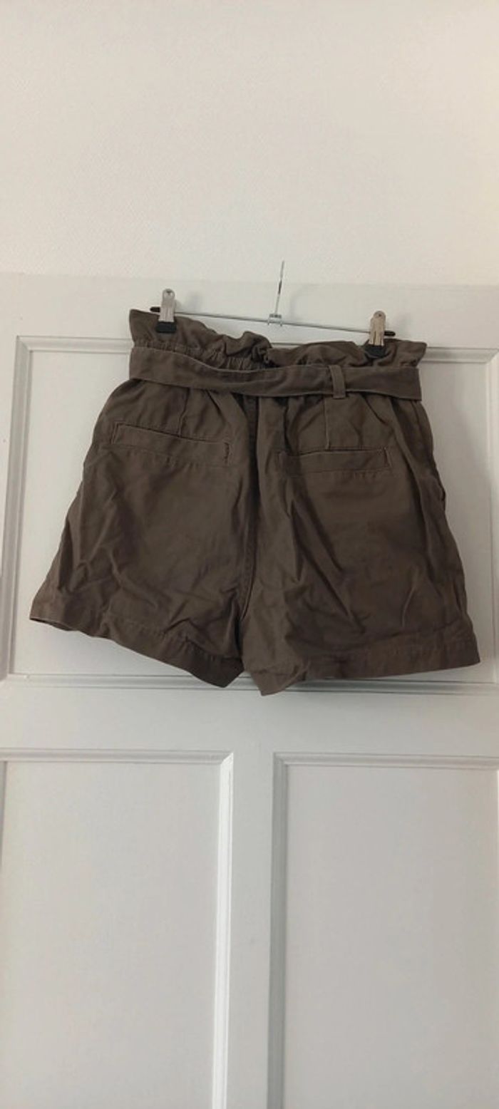 Short en jean taille haute kaki New look 38 - photo numéro 2
