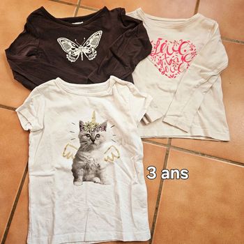 3 t-shirts 3 ans ML et MC