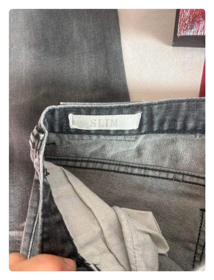 Jeans OWK slim taille 38 gris délavé - photo numéro 5