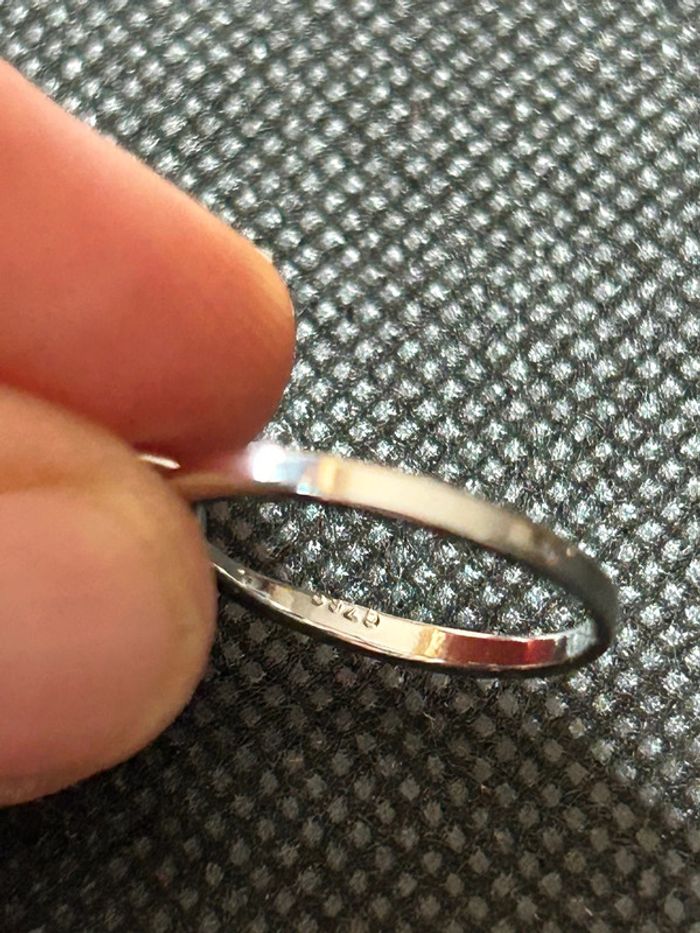 Belle bague «solitaire » en argent massif avec pierre blanche T. 49 femme TBE - photo numéro 8