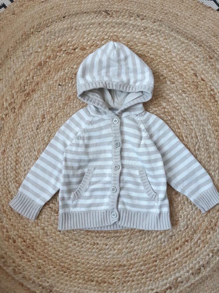 Gilet zippé à capuche Tex 18 mois