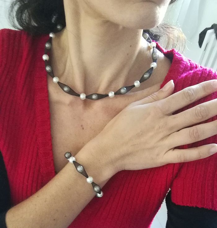 Parure noir et blanc