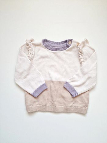 H&M - Pull manches longues, col rond, en maille douce (12 mois)