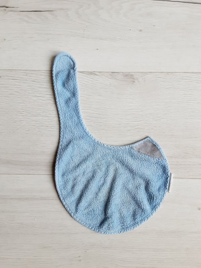 Vêtement bébé mixte garçon fille bavoir à scratchs bleu Mots d’enfants - photo numéro 2