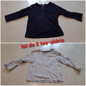Lot de 2 tee-shirts t. 24 mois (bleu et gris)