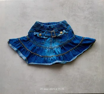 Jupe courte en jeans fille - 4 ans